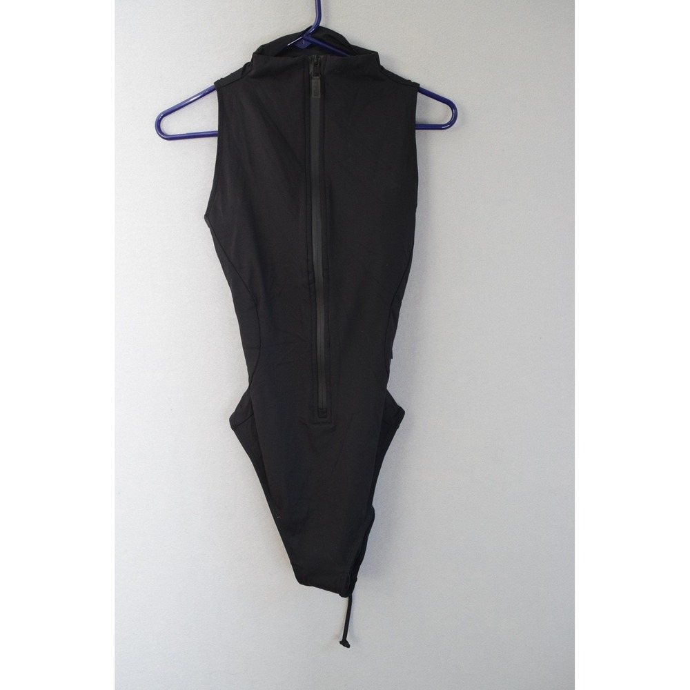 TA3 Sleeveless Surfy Large Black Lace Up Back Bodysuit Women Shaping Swimwear